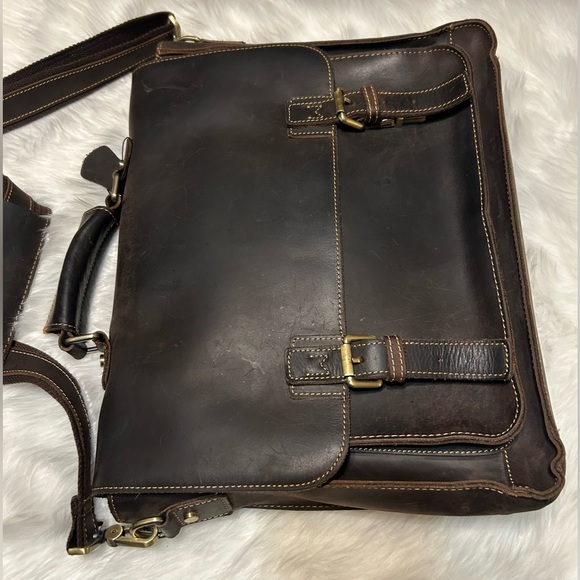 Rowan Full Grain Water Buffalo Leather Briefcase for Men - Picture 4 of 16